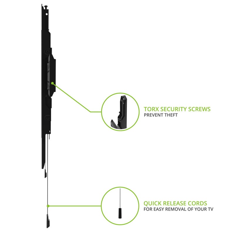 Kanto حامل تلفاز ثابت كانتو PF300 للتلفزيونات من 32" إلى 90" | حتى 150 رطل | VESA 100 x 100 إلى 600 x 400 | لوحة جدارية عريضة إضافية | تسوية بعد التركيب | أذرع قابلة للقفل | إطلاق سريع | تصميم منخفض | أسود - Image 3